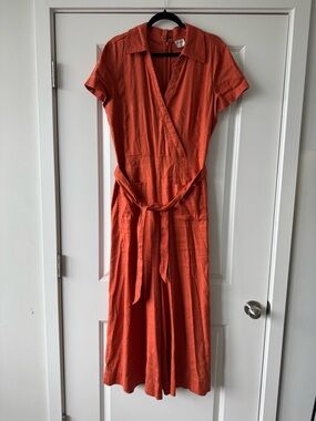 The Collette Linen Blend Wrap Jumpsuit by Maeve